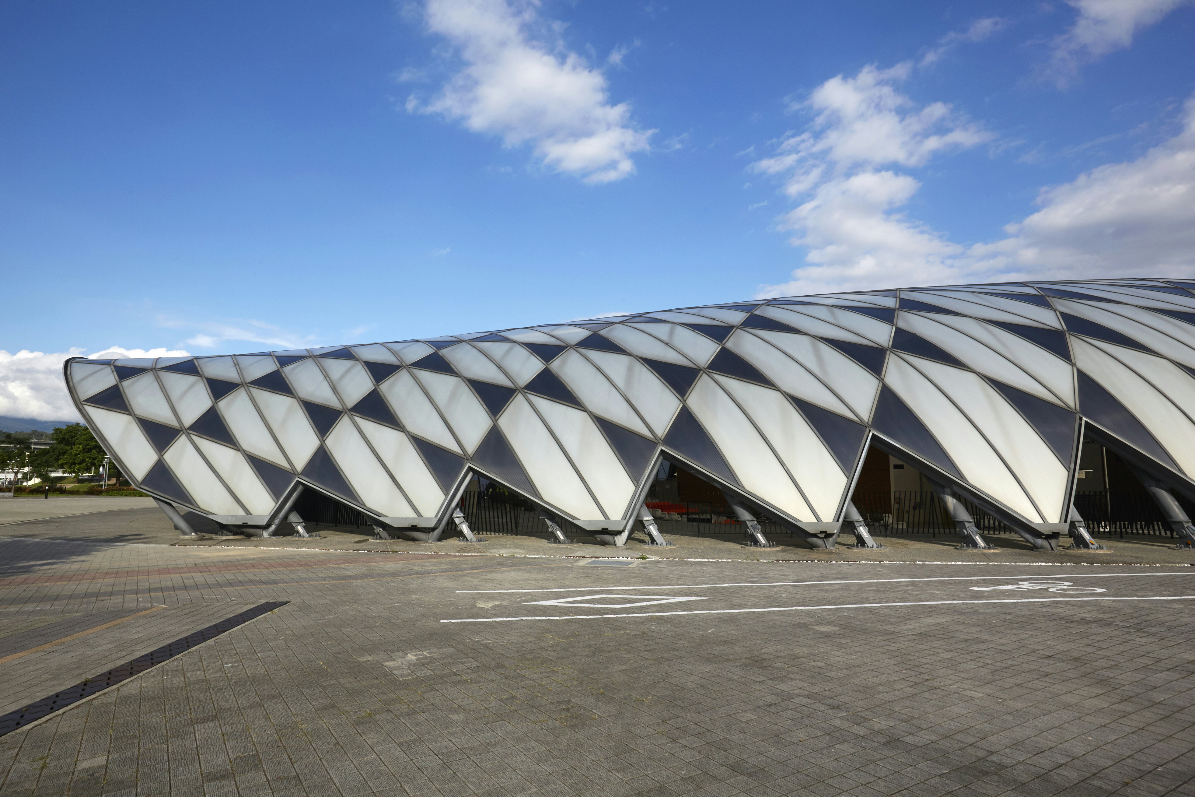 Architectural detail of the EXPO hall in Taipei