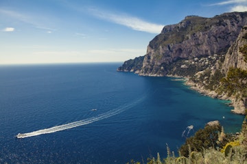 The coastline of the beautiful Italian island of Capri