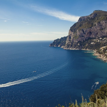 The coastline of the beautiful Italian island of Capri