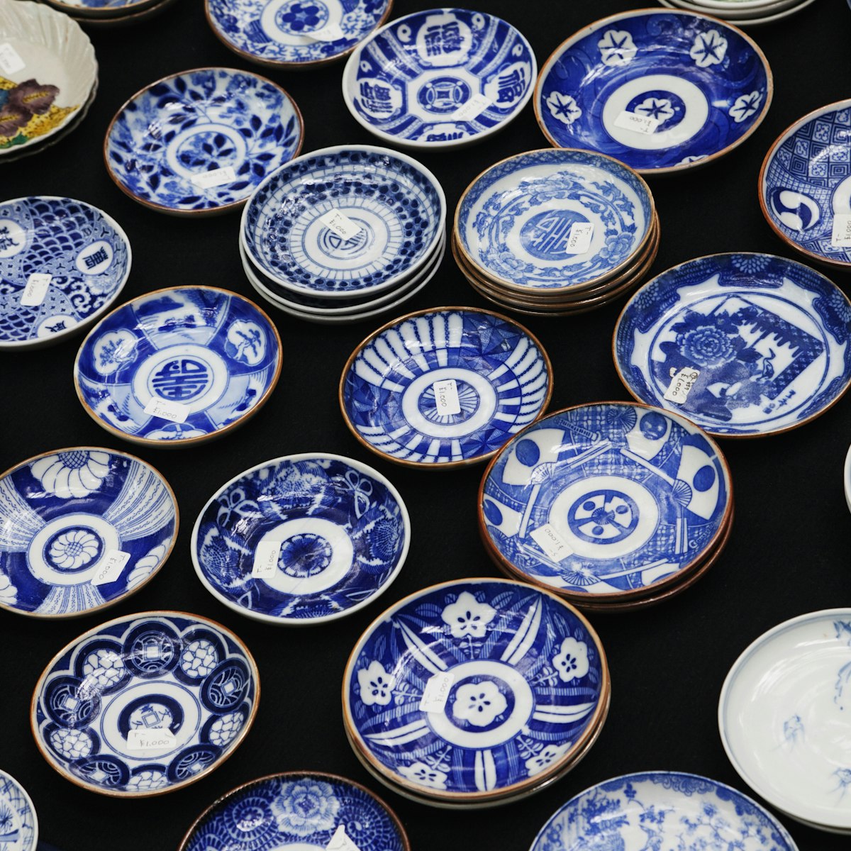 Pottery Display at the Oedo Monthly Antique Market at the Tokyo International Forum Building, Japan, Yurakucho,