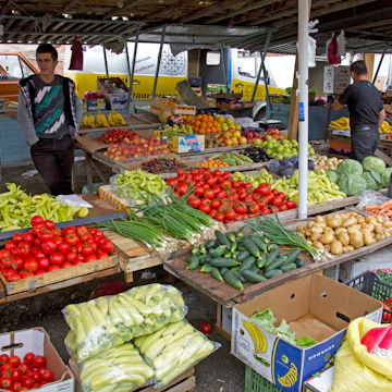 Food Market on Saturday Morning, Peja, Kosovo. (Photo by: Ken Ross/VW Pics/UIG via Getty Images)
