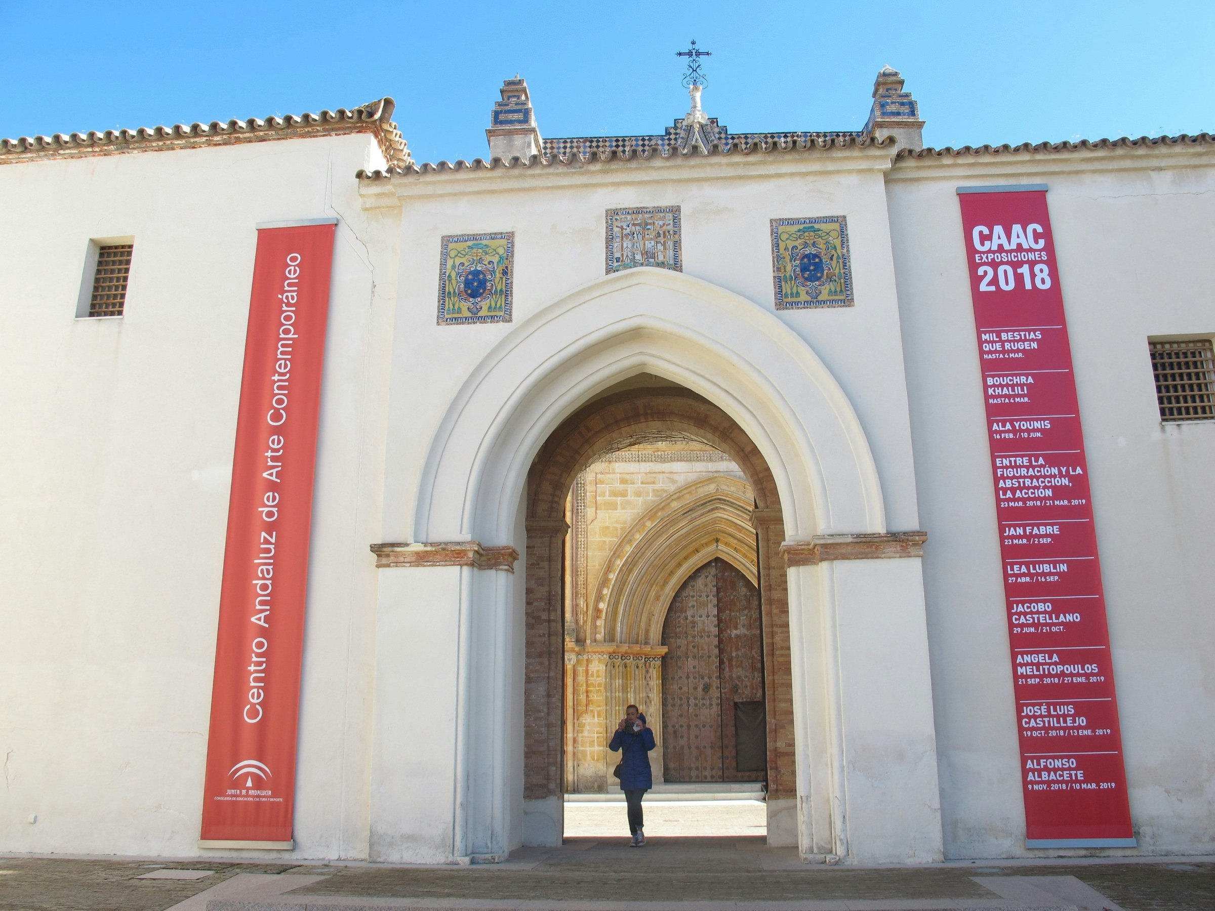 Centro Andaluz de Arte Contemporaneo (CAAC) chapel entrance banner