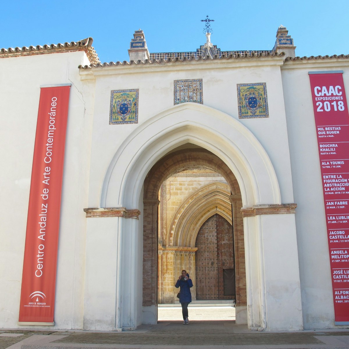 Centro Andaluz de Arte Contemporaneo (CAAC) chapel entrance banner
