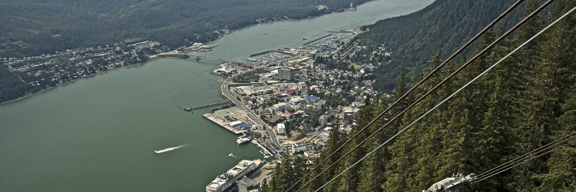 Juneau from Mt. Roberts with tramway.