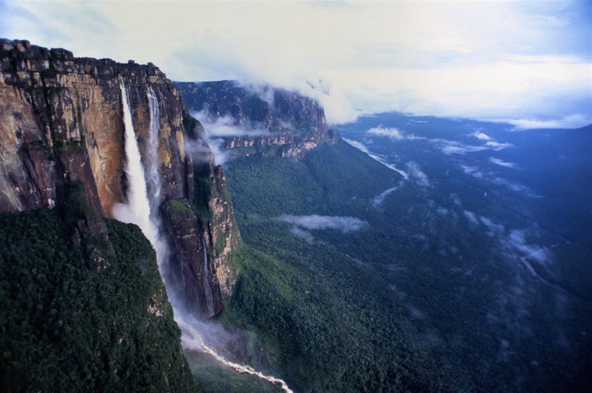 Водопад на гвианском плоскогорье. Водопад Анхель в Южной Америке. Гвианское плоскогорье водопад Анхель. Южная Америка Гвианское плоскогорье. Южная Америка рельеф Гвианское плоскогорье.