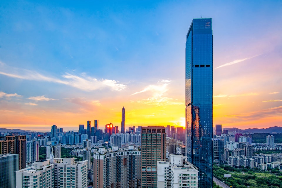 Shenzhen Futian urban landscape; Shutterstock ID 1007229214; Your name (First / Last): Megan Eaves; GL account no.: 65050; Netsuite department name: Online Editorial; Full Product or Project name including edition: Destination page image: Shenzhen (BiA)