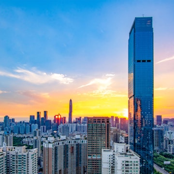 Shenzhen Futian urban landscape; Shutterstock ID 1007229214; Your name (First / Last): Megan Eaves; GL account no.: 65050; Netsuite department name: Online Editorial; Full Product or Project name including edition: Destination page image: Shenzhen (BiA)