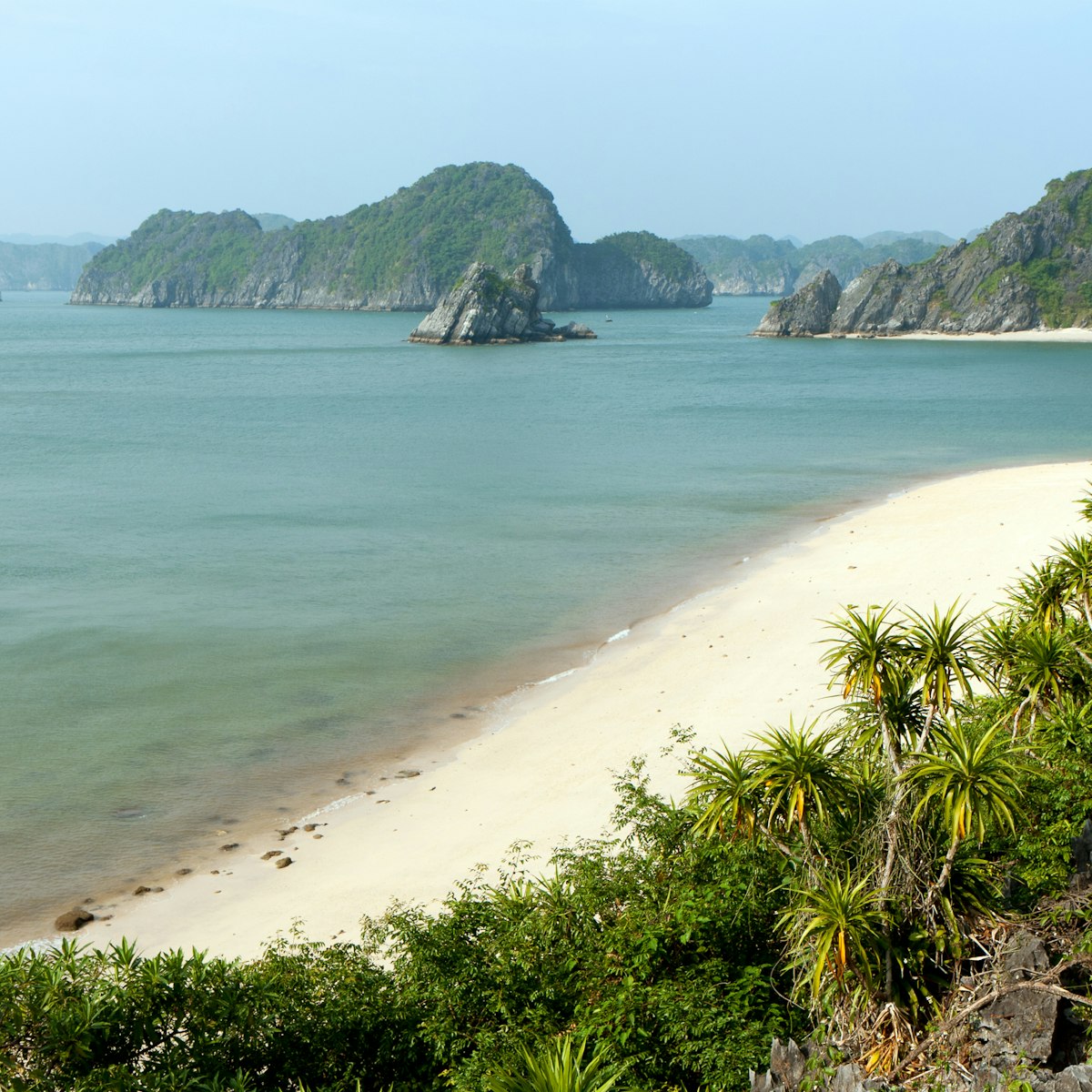 Unoccupied beach at the Lan Ha Bay in Vietnam