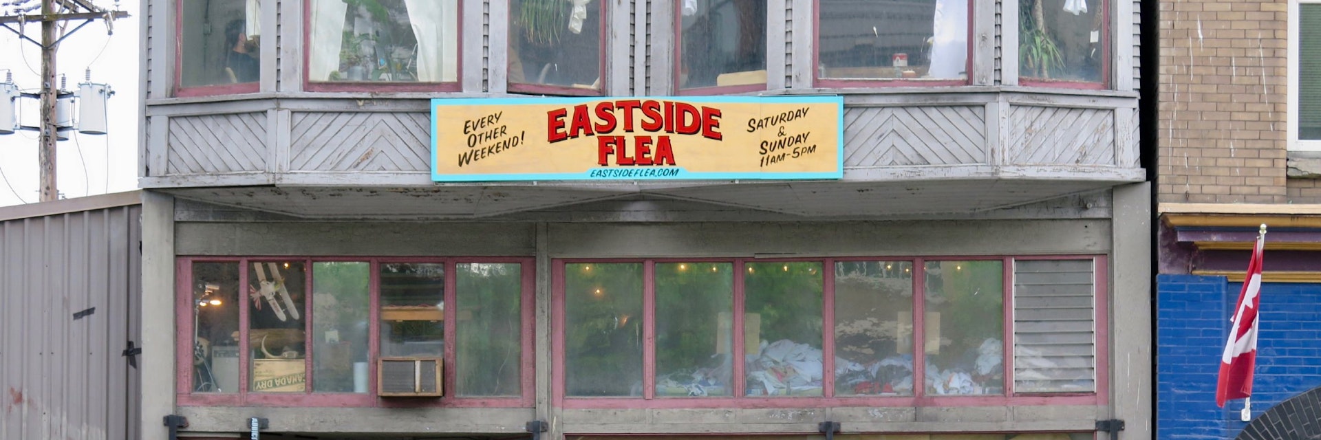 Exterior of the Eastside Flea market