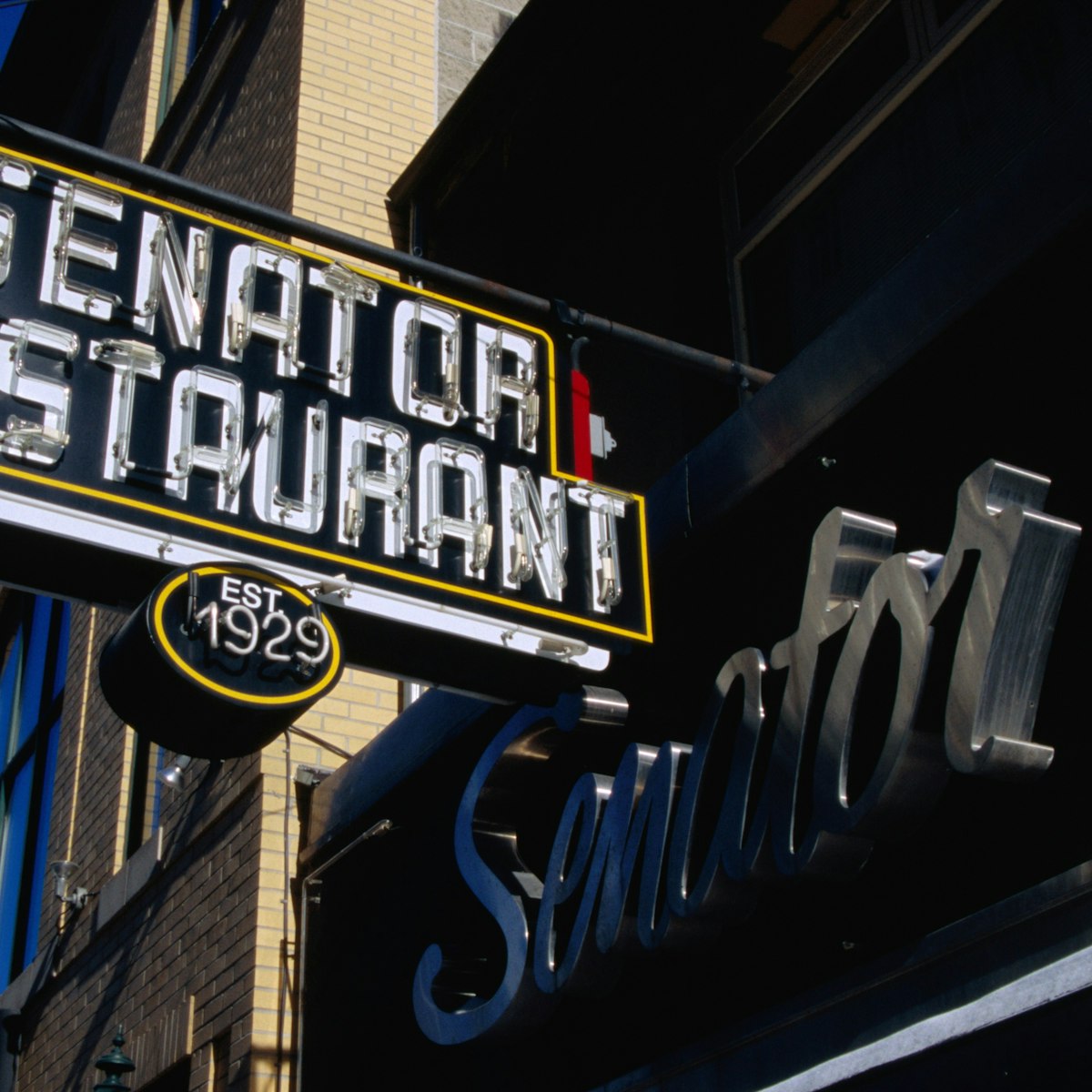 Sign of Senator Restaurant.