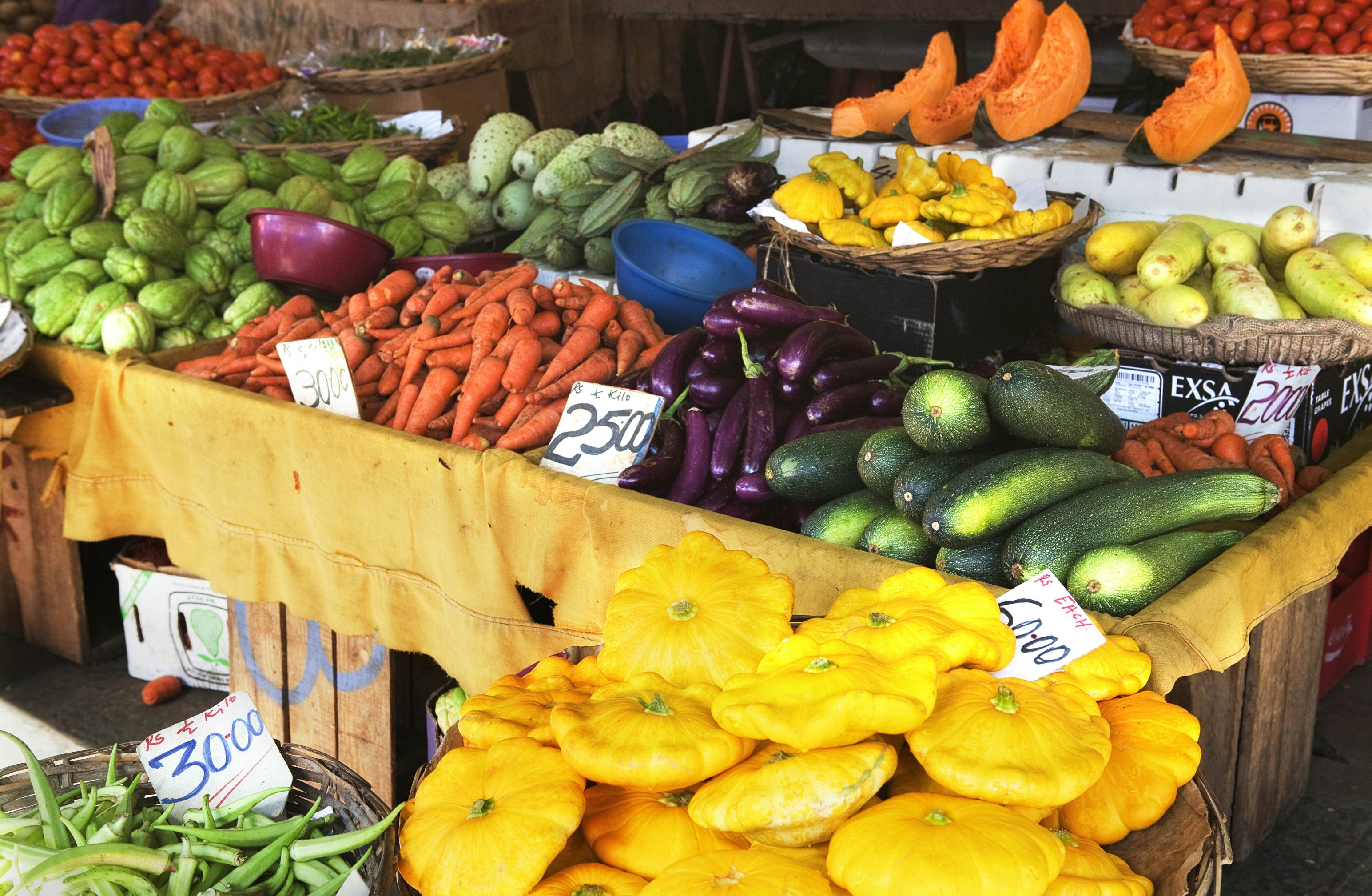 Market fruit, vegetables, Mahebourg, Mauritius