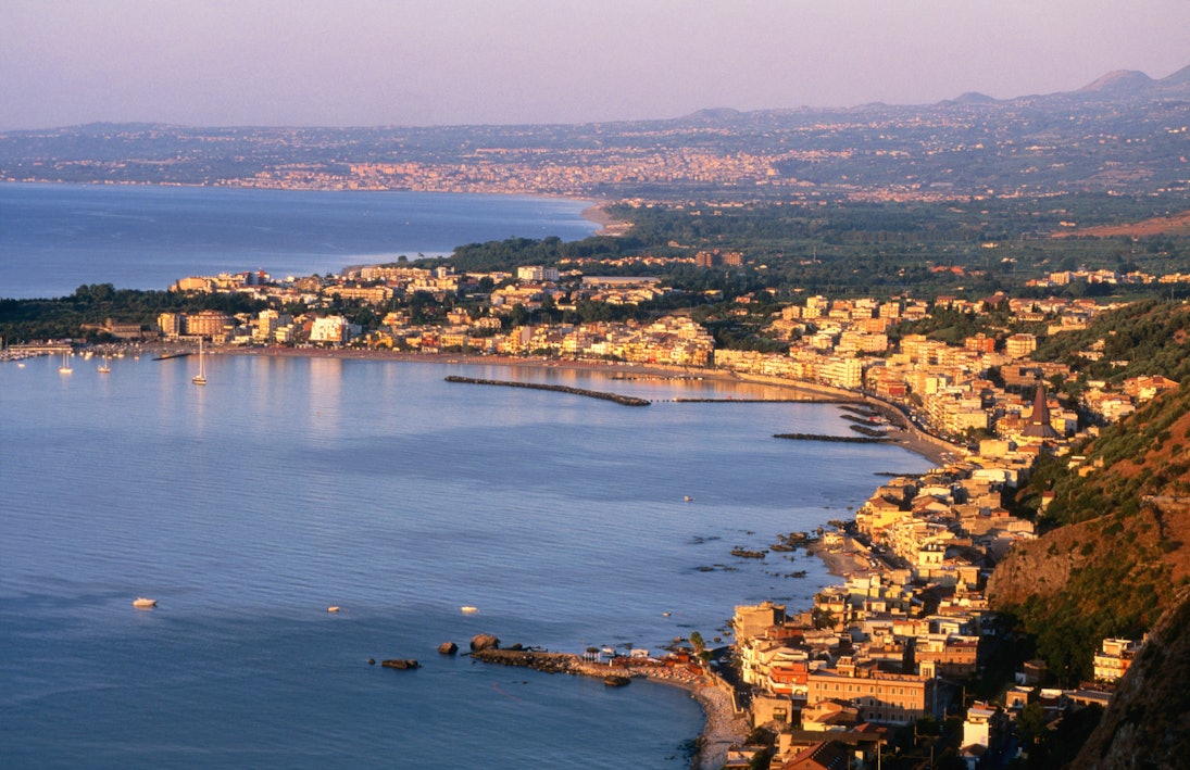 Seaside town from above, Giardini-Naxos, Italy