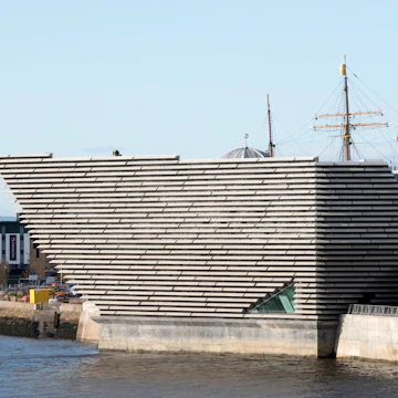 View of the new V&A Museum at Discovery Point in Dundee, Tayside, Scotland, United Kingdom.