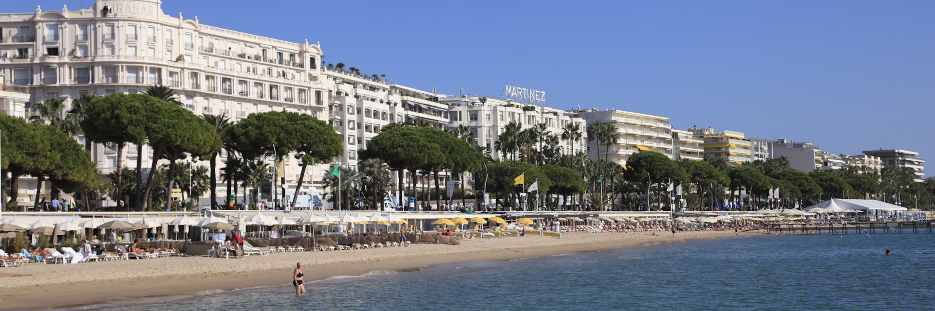 Beach, La Croisette, Cannes, Alpes Maritimes, Provence, Cote d'Azur, French Riviera, France, Mediterranean, Europe
