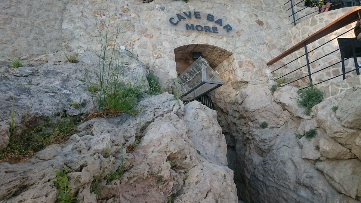 The main entrance into the Cave bar