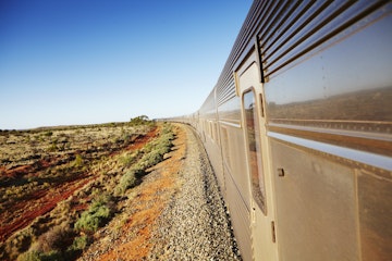 Australian landscape near Broken Hill onboard the Indian Pacific train.