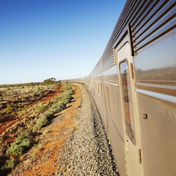 Australian landscape near Broken Hill onboard the Indian Pacific train.
