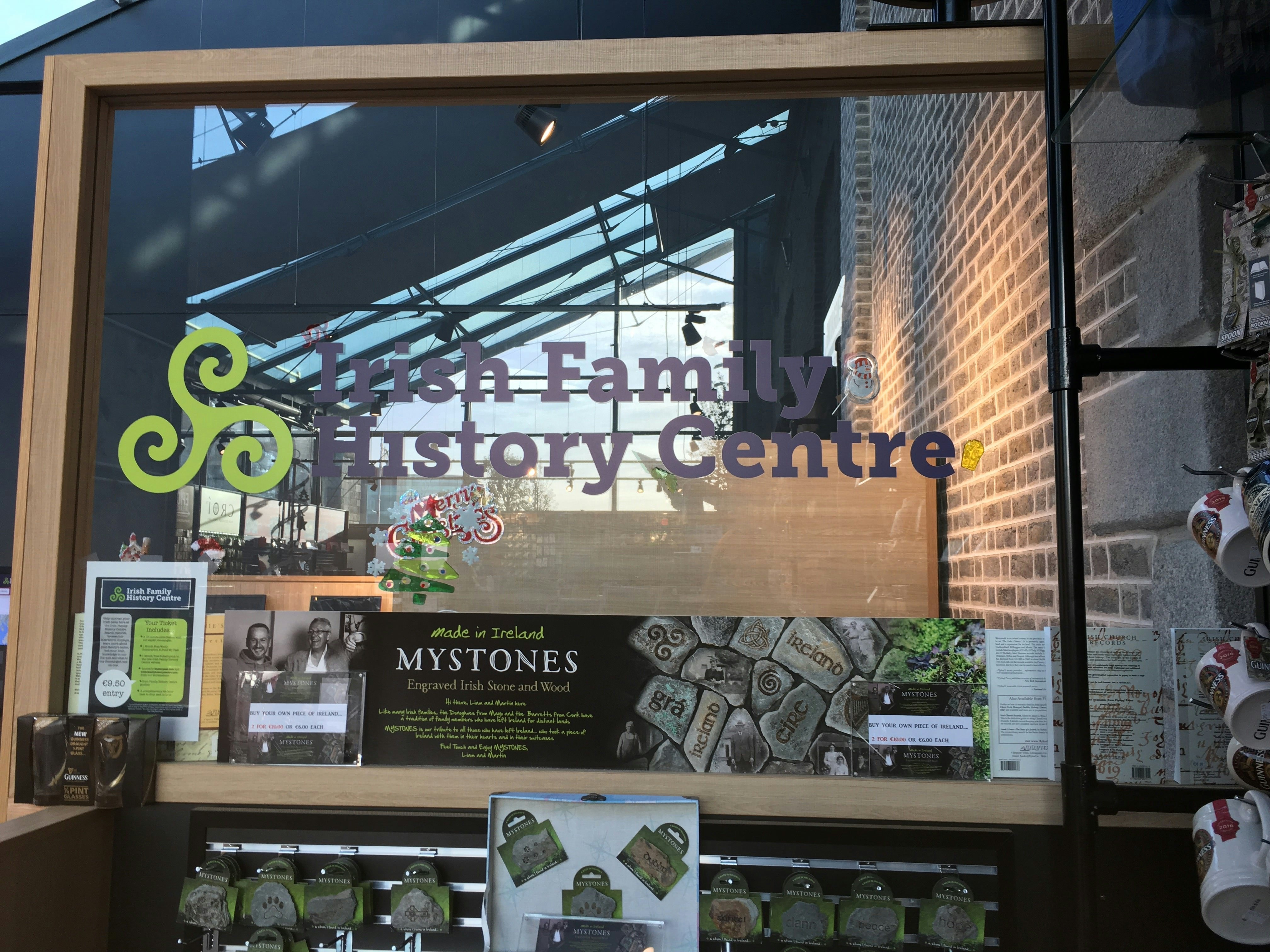 Sign for the Irish Family History Centre