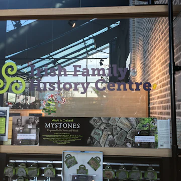 Sign for the Irish Family History Centre
