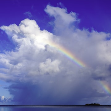 Rainbow after the thunderstorm over Managaha Island, Saipan.
