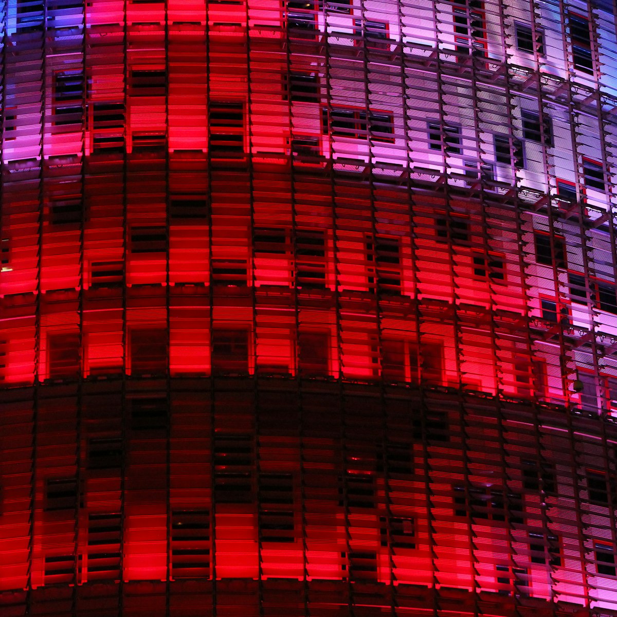 Torre Agbar by night.