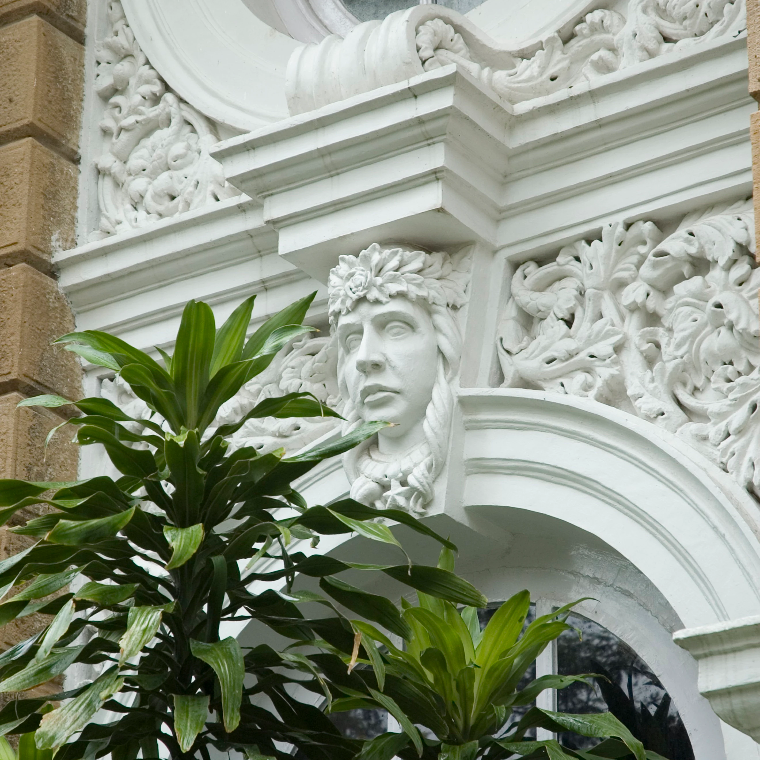 Detail of the Standard Charter building.