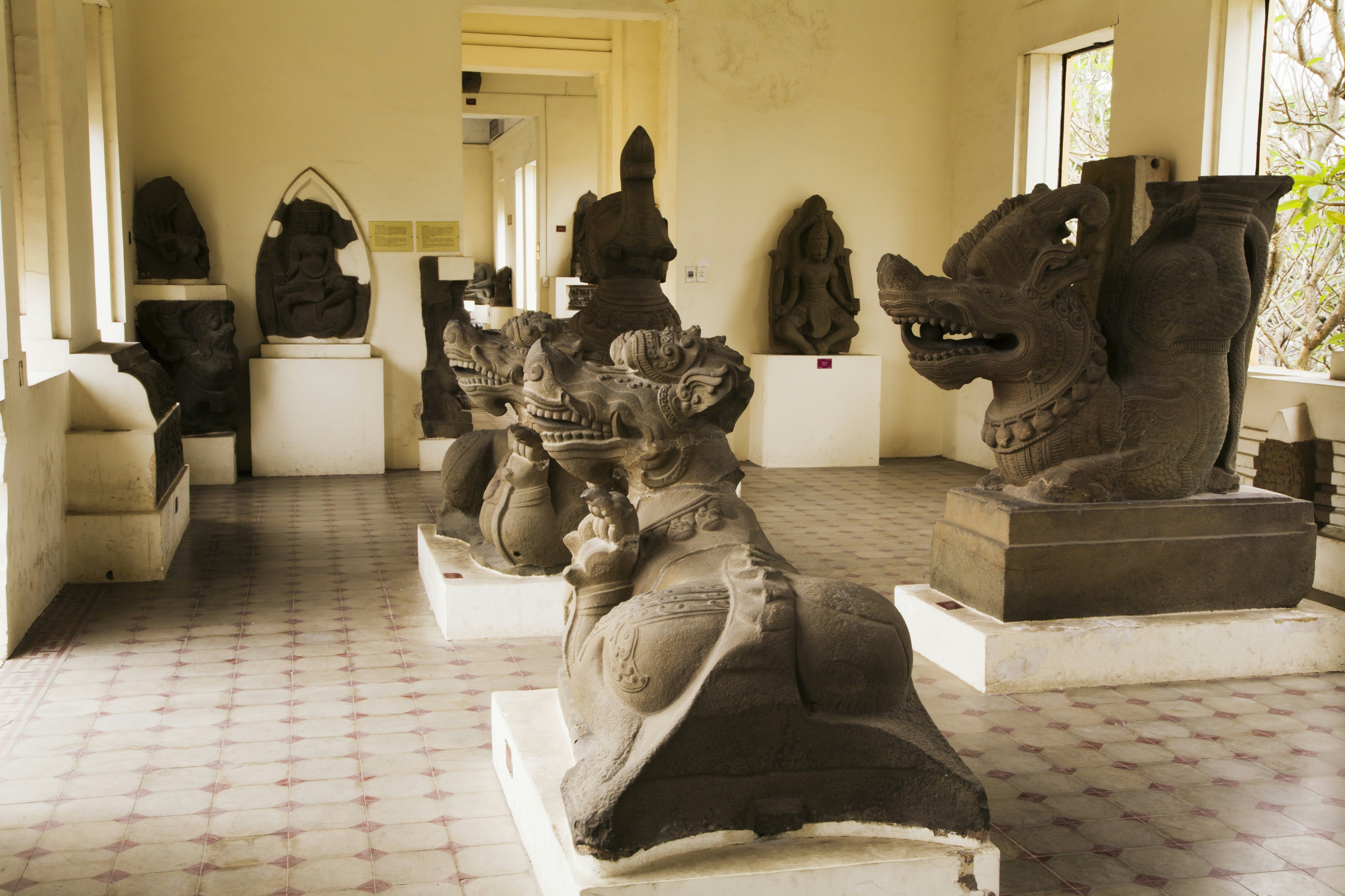 Giant Makaras in Museum of Cham Sculpture.