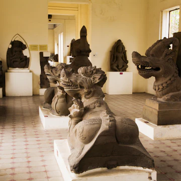 Giant Makaras in Museum of Cham Sculpture.