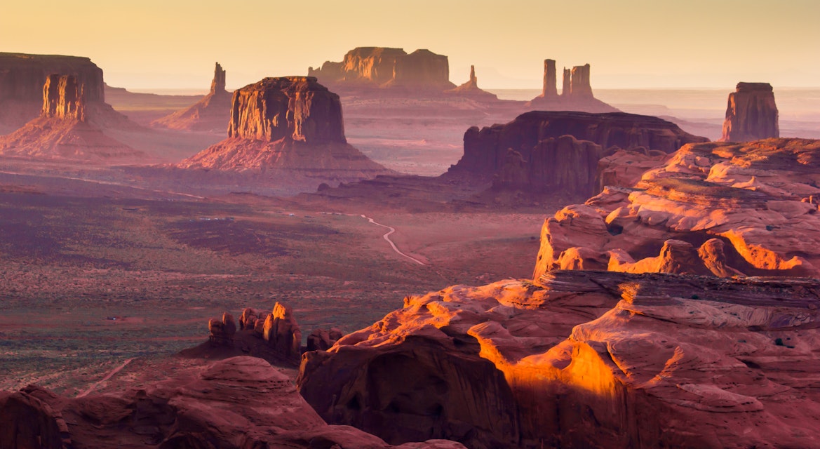 Monument Valley, desert canyon in USA.