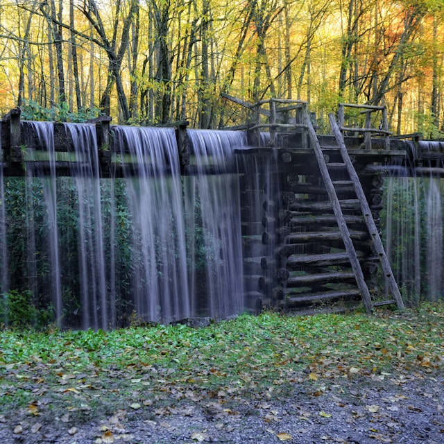 Mingus Mill. Built in 1886, this historic grist mill uses a water-powered turbine instead of a water wheel to power all of the machinery in the building.