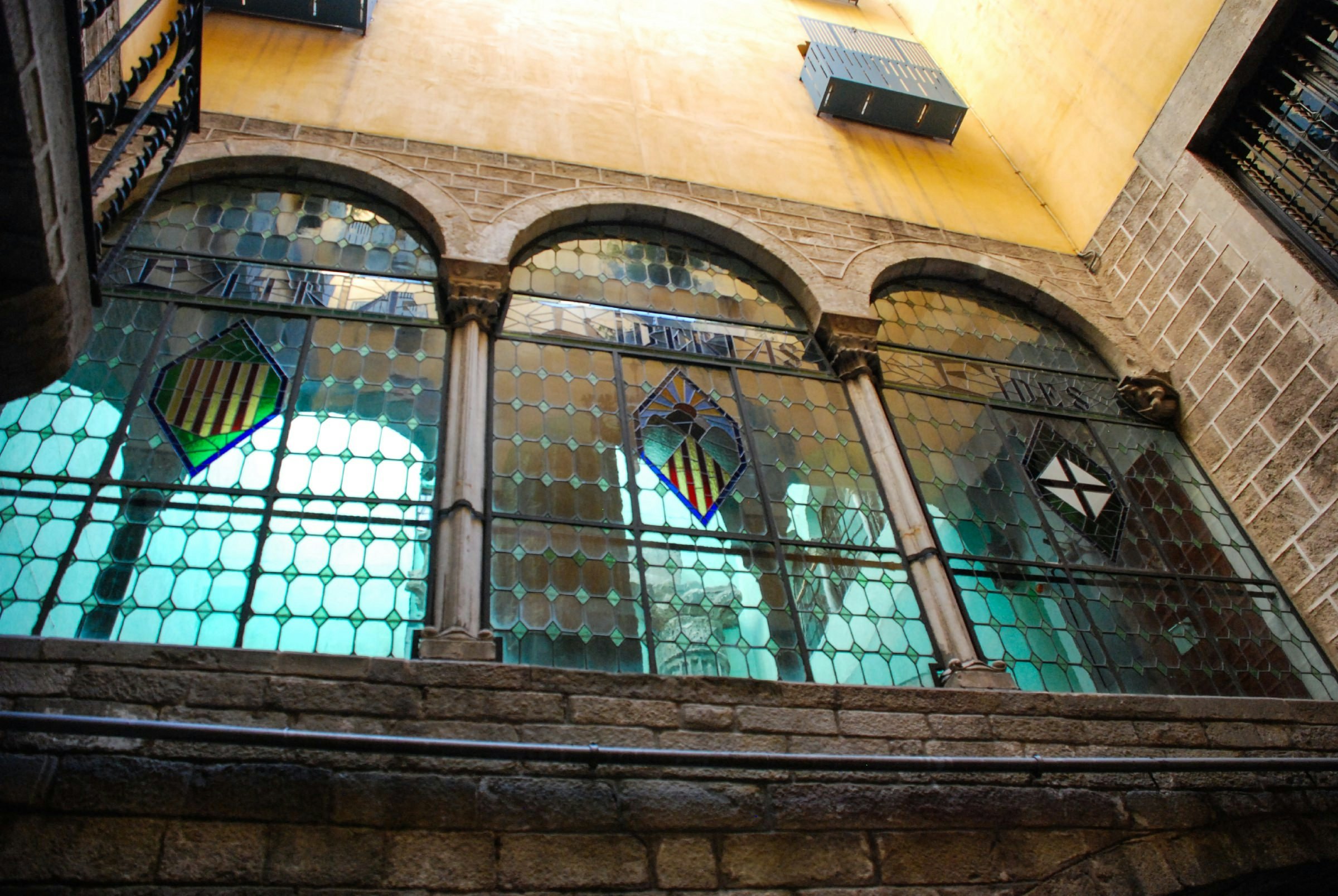 Stained glass window at Temple d’August