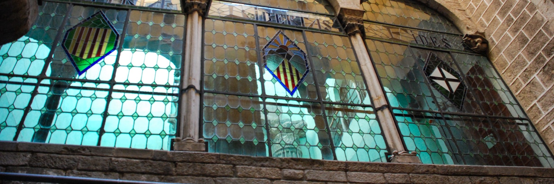 Stained glass window at Temple d’August