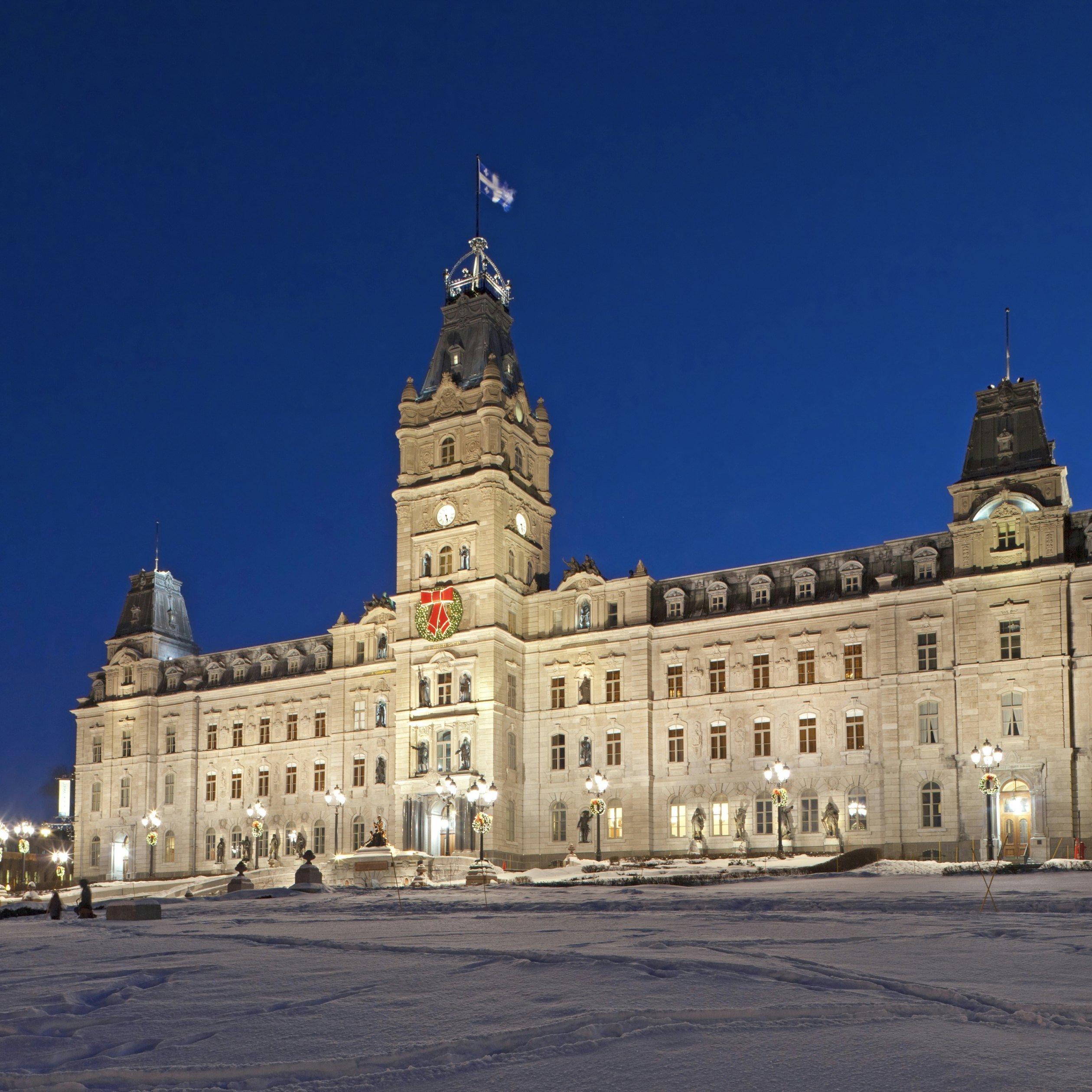 Canada, Quebec province, Quebec, Quebec Parliament illuminated at night