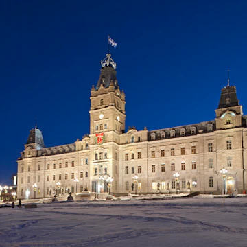 Canada, Quebec province, Quebec, Quebec Parliament illuminated at night
