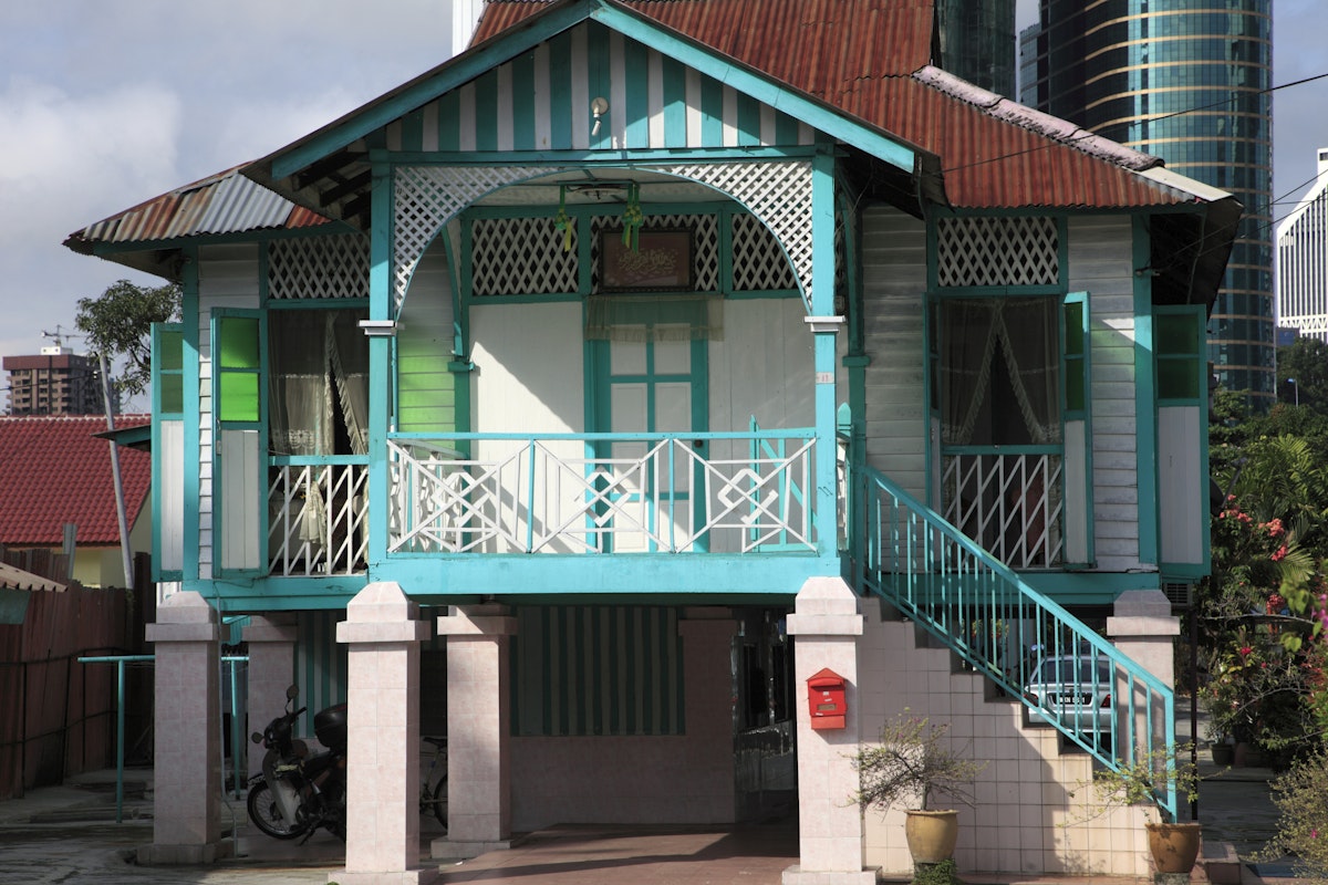 Malaysia, Kuala Lumpur, Kampung Baru, traditional malay house,