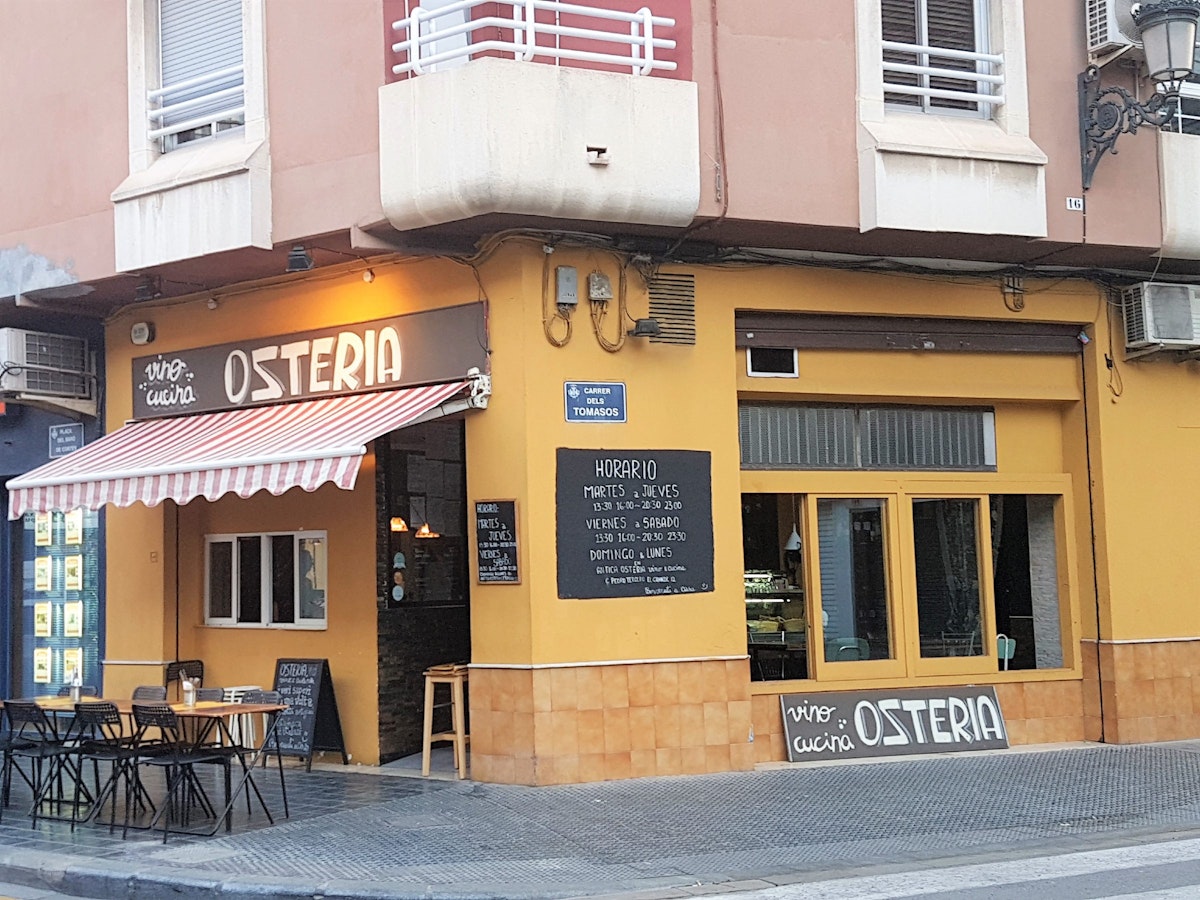 Street view of La Osteria.