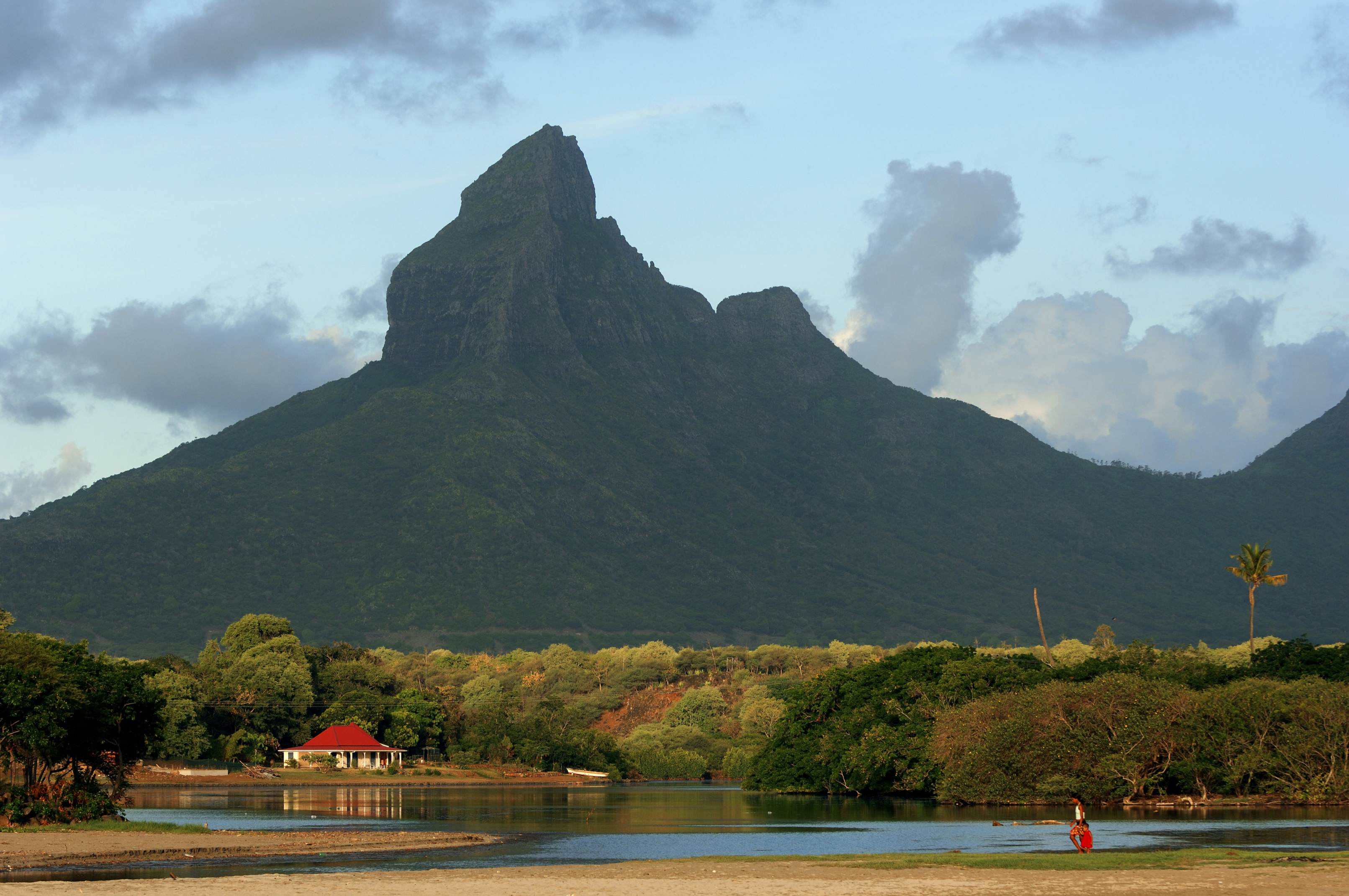 Mauritius island, West coast, Rampart mountain at Tamarin