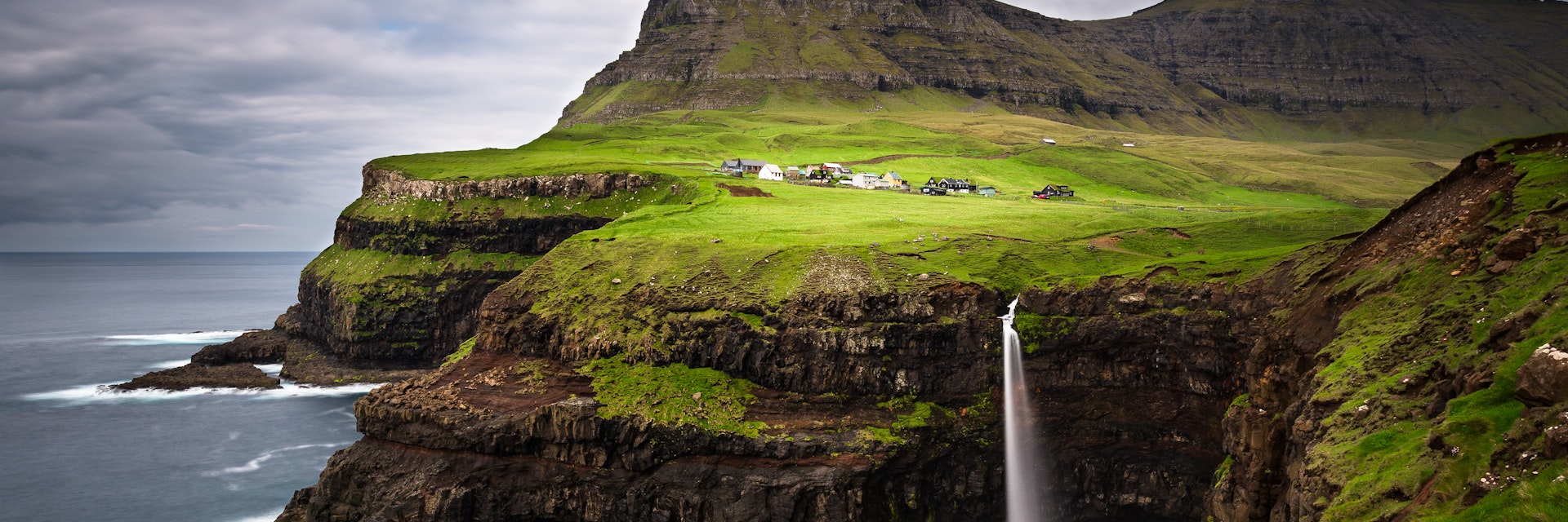 Village of Gasadalur on Faroe Islands..Such a peaceful place with powerful natural forces.
