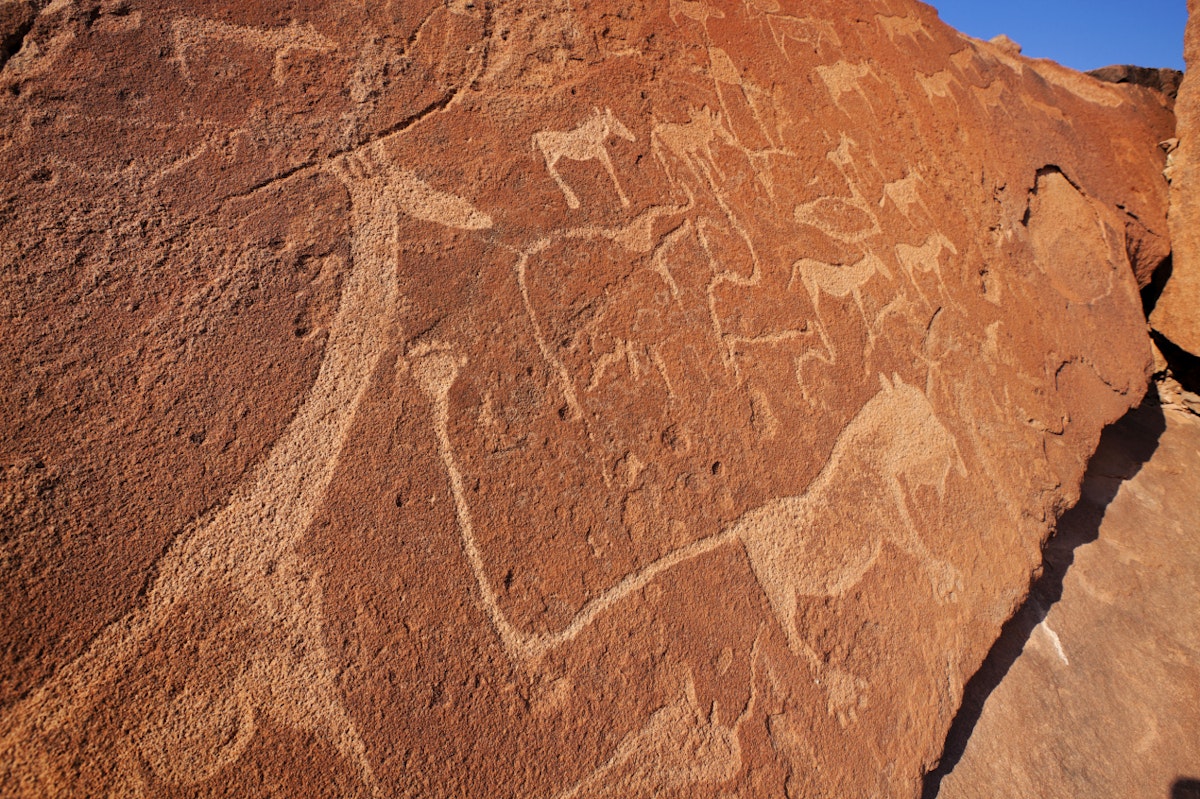 Twyfelfontein petroglyphs/ rock engravings.Namibia