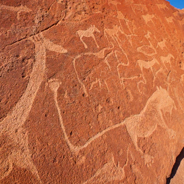 Twyfelfontein petroglyphs/ rock engravings.Namibia