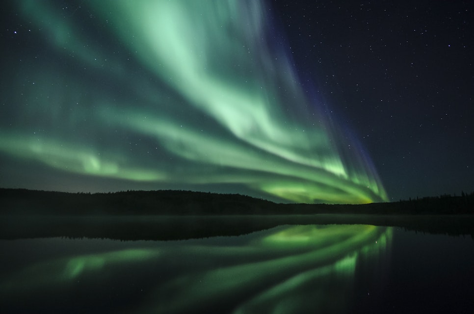 Aurora reflected in a lake