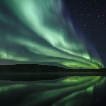 Aurora reflected in a lake