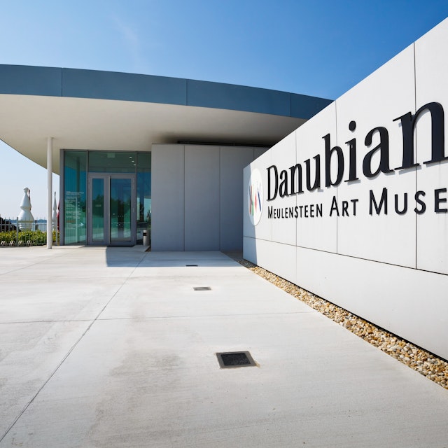 Bratislava, Slovakia - May 05, 2016: Danubiana museum of modern art by the river Danube in Bratislava, Slovakia.; Shutterstock ID 419807902; Your name (First / Last): Gemma Graham; GL account no.: 65050; Netsuite department name: Online Editorial; Full Product or Project name including edition: Cities Guides app image downloads - Bratislava