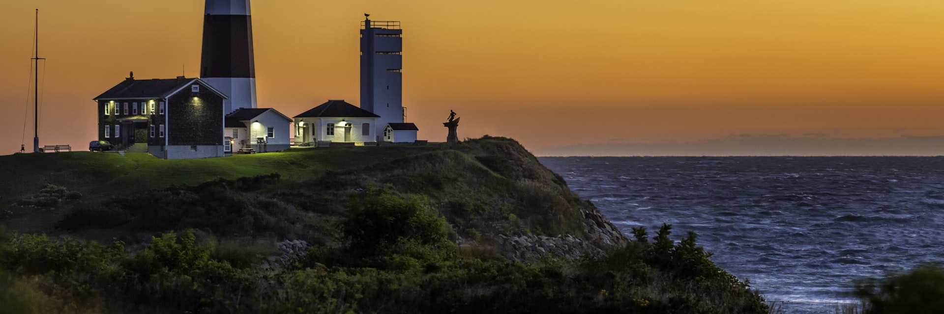 Light house at Montauk Point at Dawn