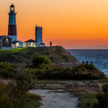 Light house at Montauk Point at Dawn
