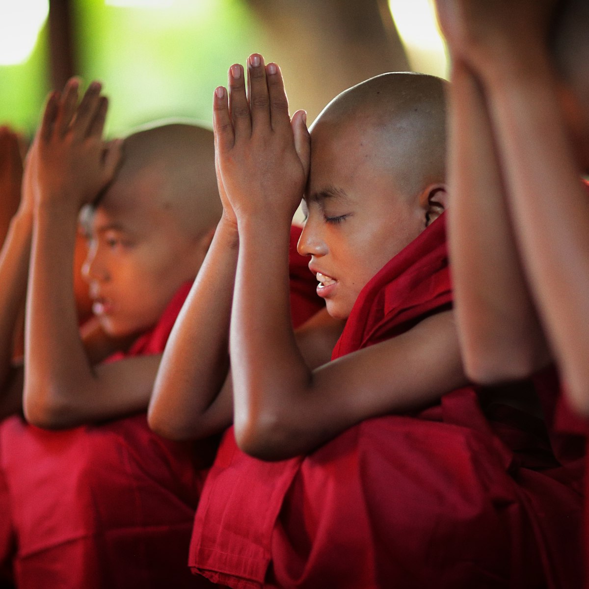 Novice hood initiation in Bagan, Myanmar (Burma)