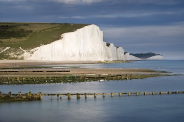 Chalky rock face of Seven Sisters Cliffs.