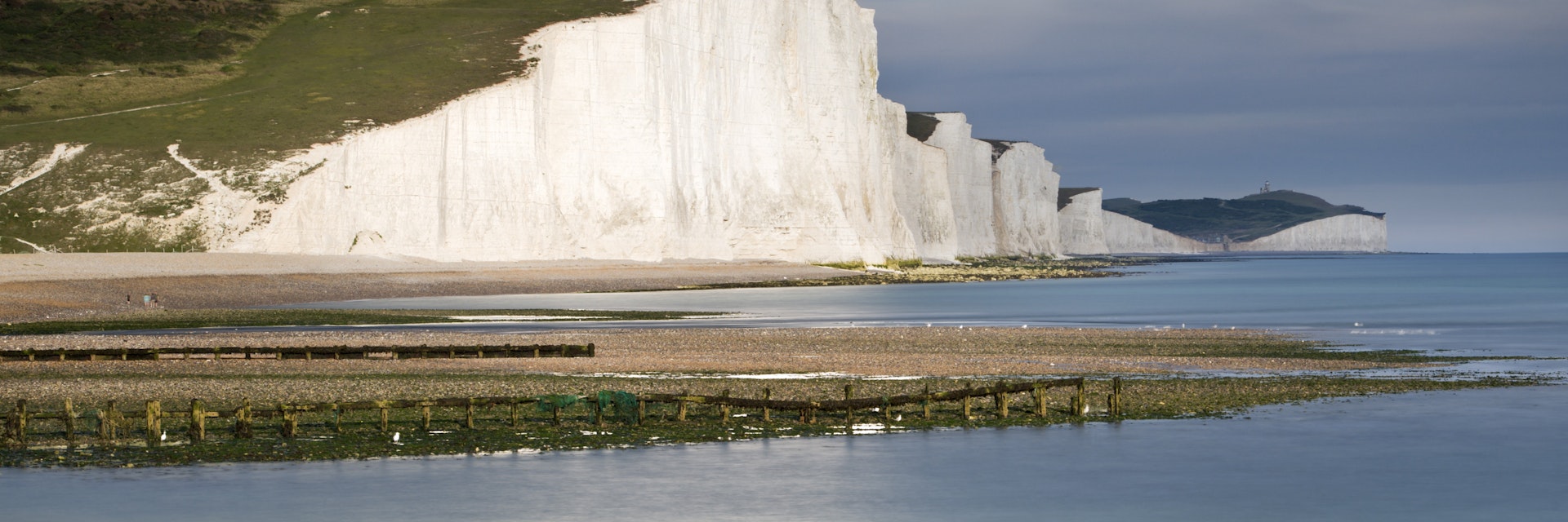 Chalky rock face of Seven Sisters Cliffs.
