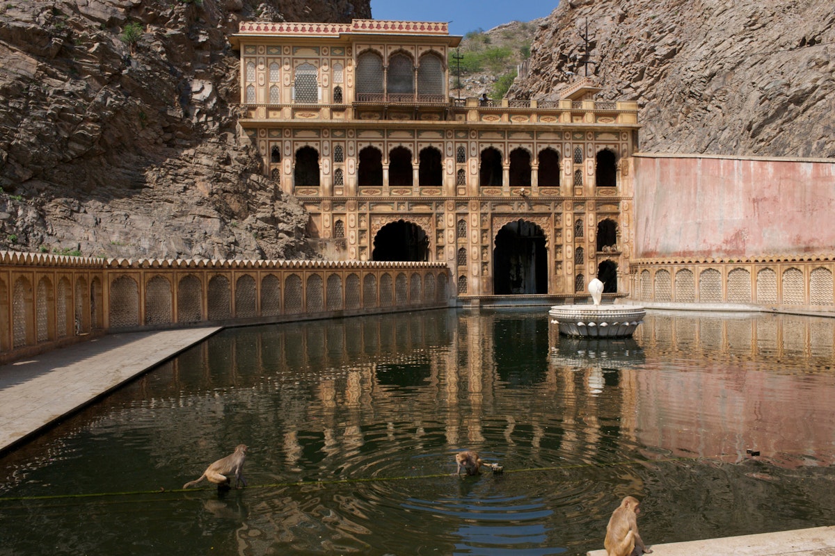 The Galta Temple (known as Monkey Temple) near Jaipur, Rajasthan, India