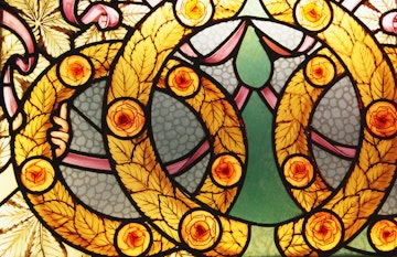 Miksa Roth stained glass window, Erszebetvaros.
